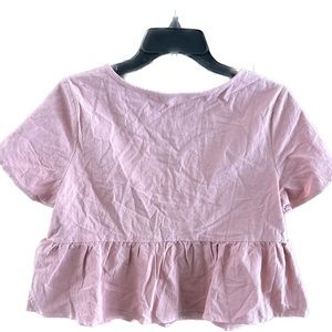 SHEIN 100% cotton crop tee with peplum bottom Sz S